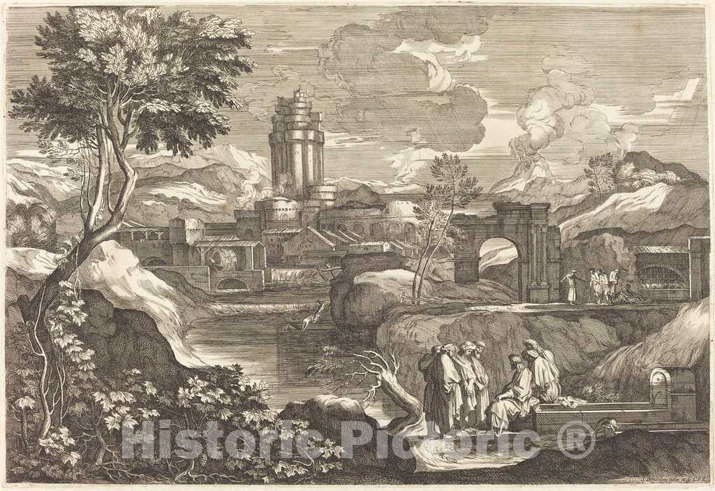 Art Print : SÃ©bastien Bourdon, Jesus Telling The Parable of The Father who Sends his Workers to his Vineyard - Vintage Wall Art
