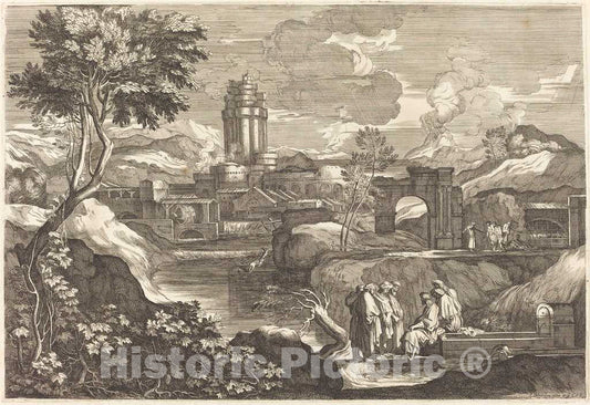 Art Print : SÃ©bastien Bourdon, Jesus Telling The Parable of The Father who Sends his Workers to his Vineyard - Vintage Wall Art