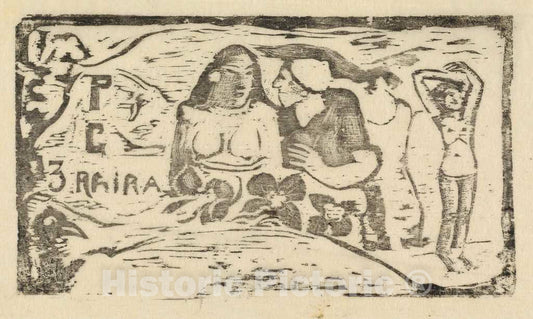Art Print : Paul Gauguin, Title Page for Le Sourire (Titre du Sourire), in or After 1895 - Vintage Wall Art