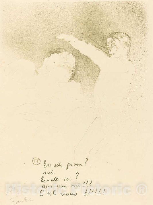 Art Print : Henri de Toulouse-Lautrec, at The Varieties: Mlle. Lender et Brasseur (Aux variÃ©tiÃ©s: Mlle. Lender et Brasseur), 1893 - Vintage Wall Art