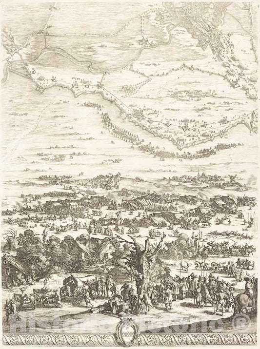 Art Print : Jacques Callot, The Siege of Breda [Plate 5 of 6], c.1628 - Vintage Wall Art