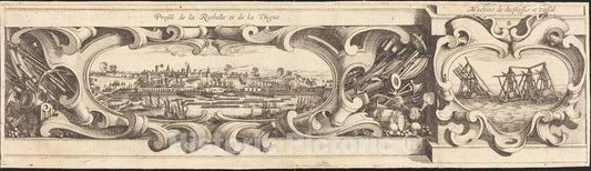 Art Print : Henriet or Bosse After Callot, The Siege of La Rochelle [Plate 16 of 16; Set comprises 1952.8.97-112], c.1630 - Vintage Wall Art