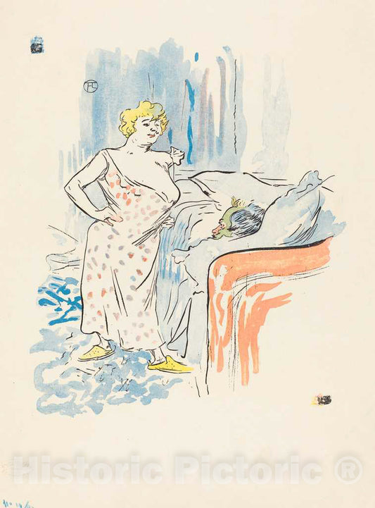 Art Print : Henri de Toulouse-Lautrec, Man and Woman - Vintage Wall Art