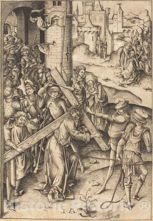 Art Print : Israhel Van Meckenem, The Bearing of The Cross, c. 1480 - Vintage Wall Art