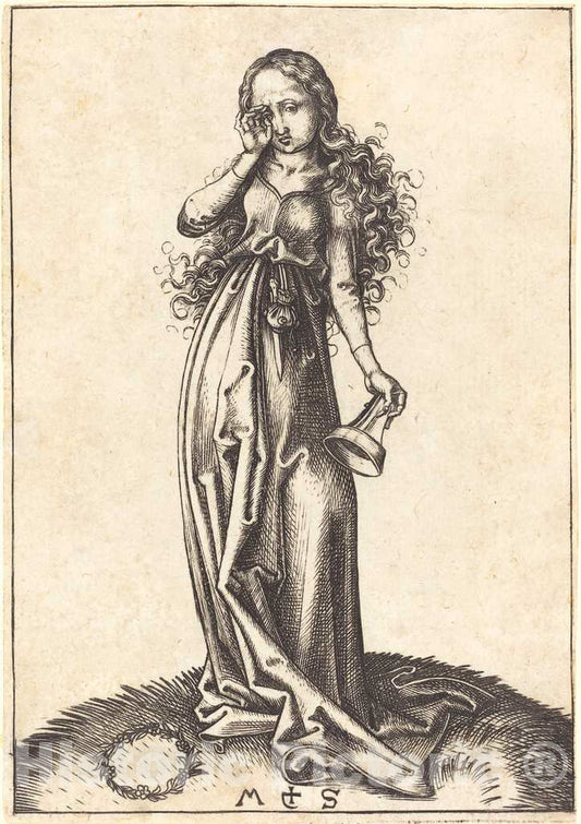 Art Print : Martin Schongauer, Third Foolish Virgin, c. 1490 - Vintage Wall Art