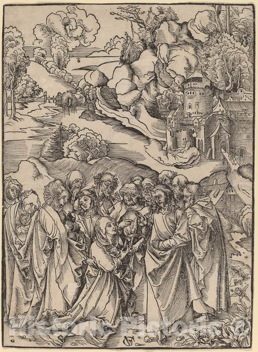 Art Print : Urs GRAF I, Christ and The Apostles and The Holy Women - Vintage Wall Art
