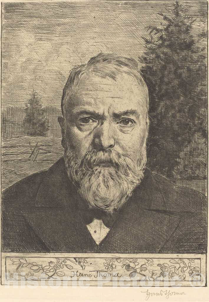 Art Print : Hans Thoma, Self-Portrait II, 1898 - Vintage Wall Art