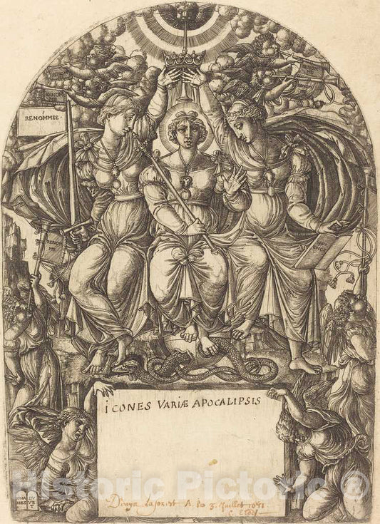 Art Print : Jean Duvet, La Majeste Royale, 1548 - Vintage Wall Art