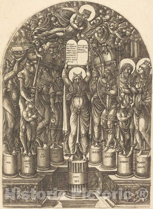 Art Print : Jean Duvet, Moses Surrounded by The Patriarchs, c. 1555 - Vintage Wall Art