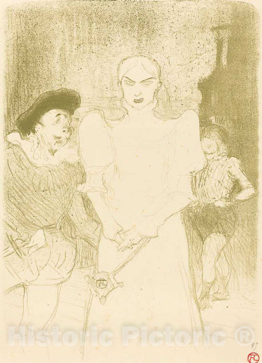 Art Print : Henri de Toulouse-Lautrec, at The Opera: Mme. Caron in Faust (A l'opÃ©ra: Mme. Caron Dans Faust), 1894 - Vintage Wall Art