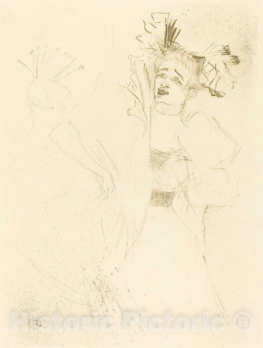 Art Print : Henri de Toulouse-Lautrec, Lender Full Face in Chilperic (Lender de face Dans ChilpÃ©ric), 1895 - Vintage Wall Art
