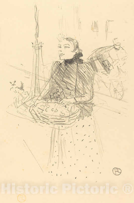 Art Print : Henri de Toulouse-Lautrec, Achetez mes Belles violettes, 1895 - Vintage Wall Art