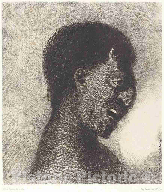 Art Print : Odilon Redon, Le Satyre au cynique sourire (The Satyr with The Cynical Smile), 1883 - Vintage Wall Art
