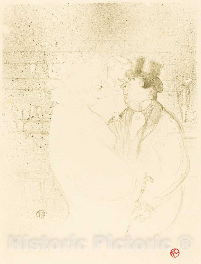 Art Print : Henri de Toulouse-Lautrec, Ida Heath at The Bar (Ida Heath au bar), 1894 - Vintage Wall Art