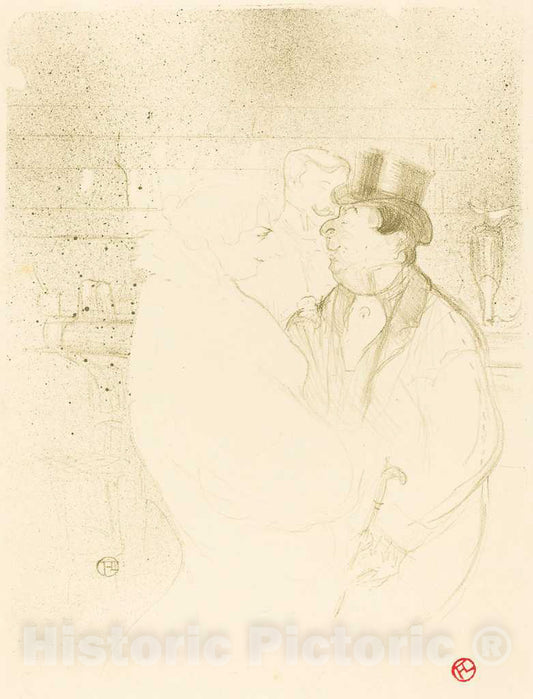 Art Print : Henri de Toulouse-Lautrec, Ida Heath at The Bar (Ida Heath au bar), 1894 - Vintage Wall Art