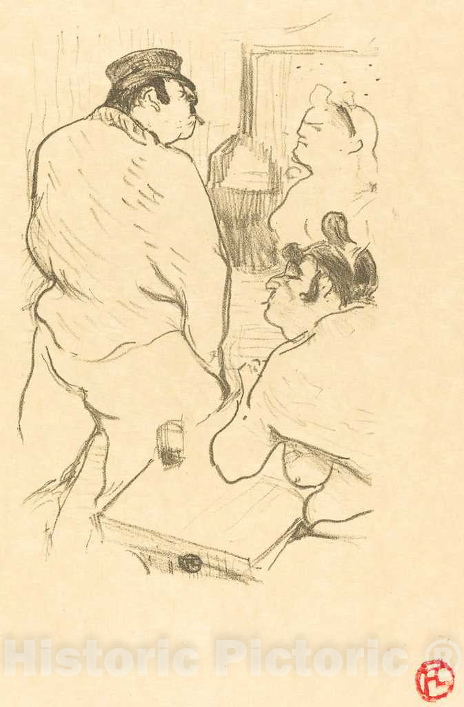 Art Print : Henri de Toulouse-Lautrec, Terror of Grenelle (La terreur de Grenelle), 1894 - Vintage Wall Art