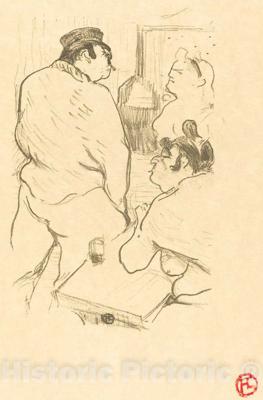 Art Print : Henri de Toulouse-Lautrec, Terror of Grenelle (La terreur de Grenelle), 1894 - Vintage Wall Art