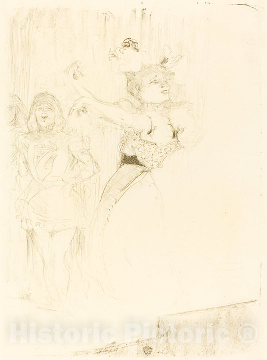 Art Print : Henri de Toulouse-Lautrec, Lender Dancing The Bolero in Chilperic (Lender dansant le pas du bolÃ©ro Dans ChilpÃ©ric), 1895 - Vintage Wall Art