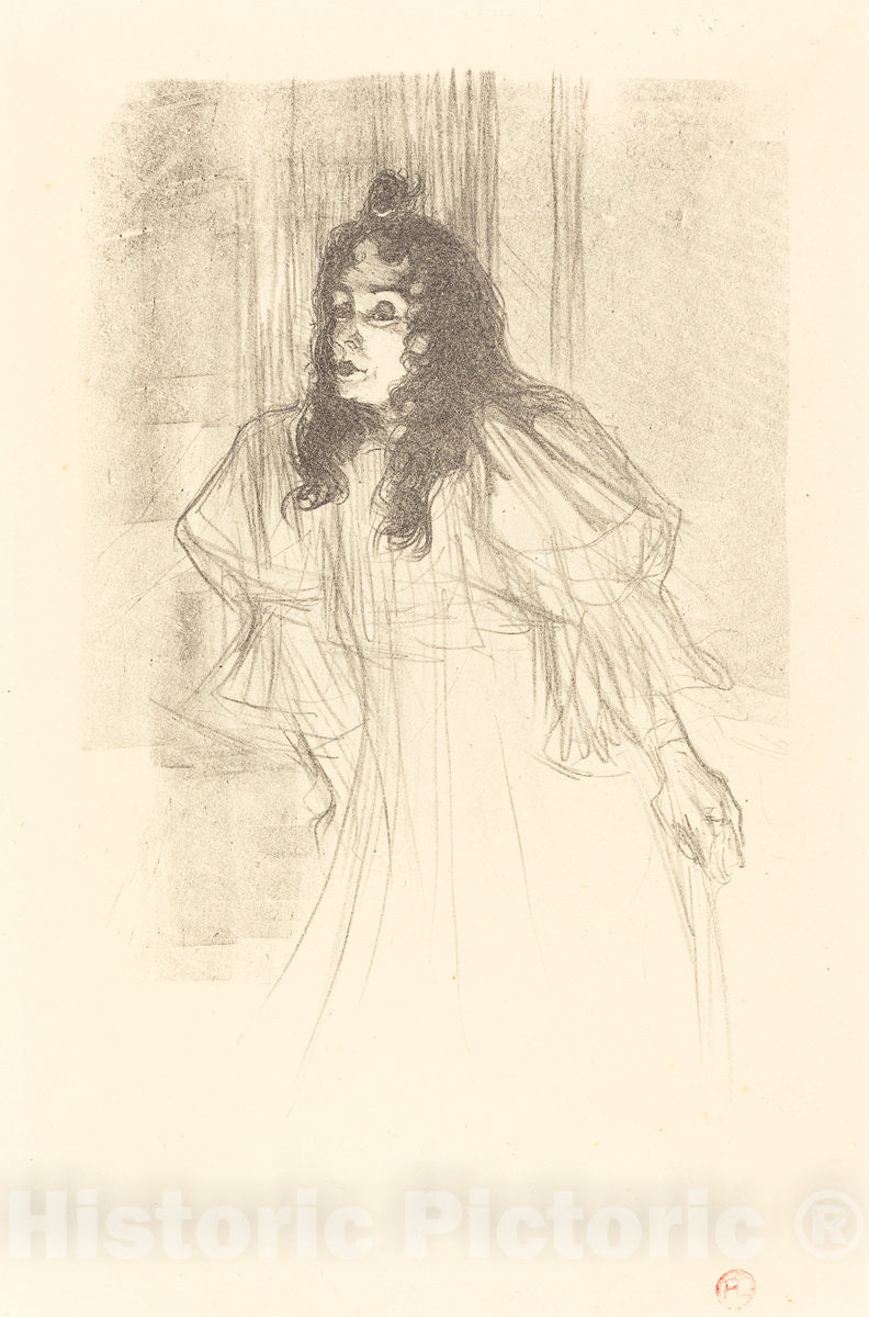 Art Print : Henri de Toulouse-Lautrec, Miss May Belfort Bare-Headed (Miss May Belfort en cheveux), 1895 - Vintage Wall Art