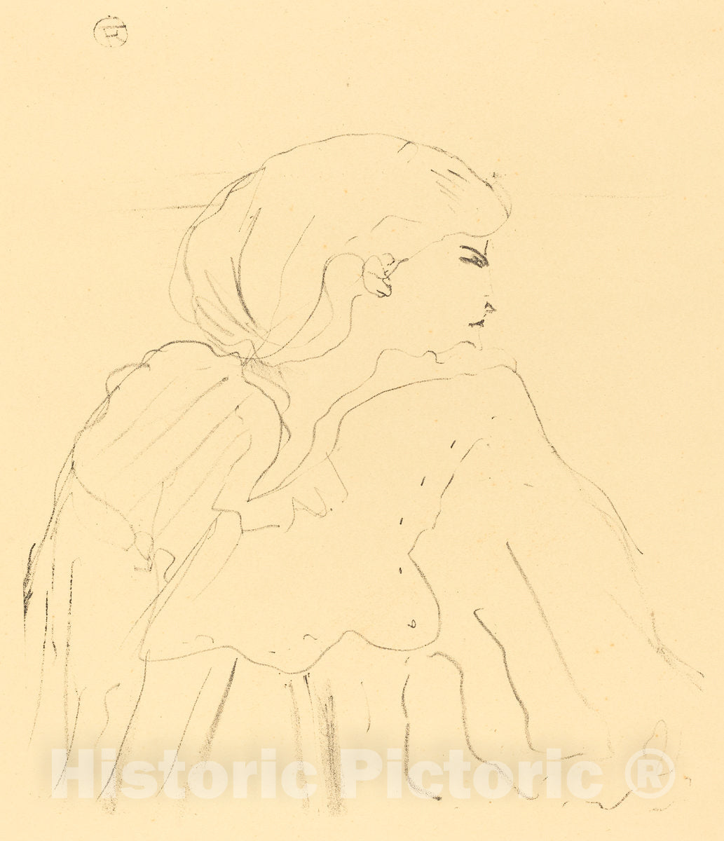 Art Print : Henri de Toulouse-Lautrec, Cassive, 1896 - Vintage Wall Art