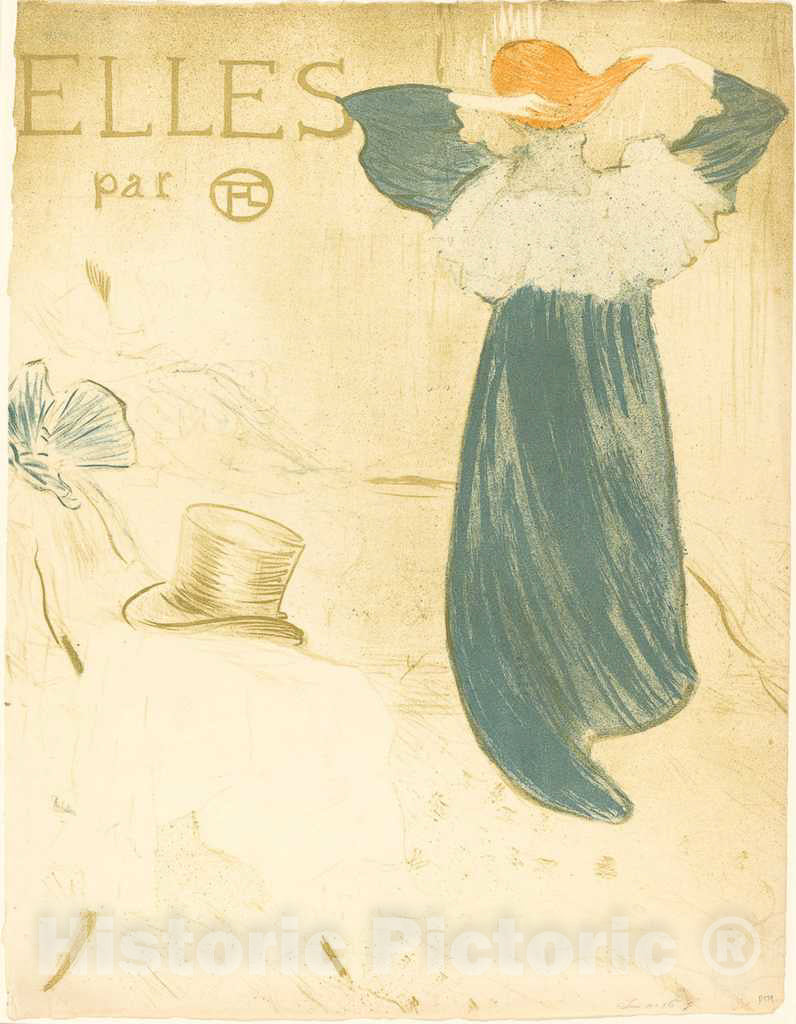 Art Print : Henri de Toulouse-Lautrec, Frontispiece for Elles, 1896 - Vintage Wall Art