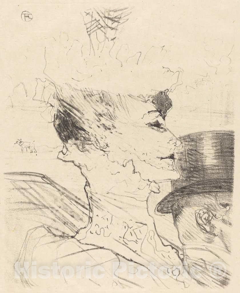 Art Print : Henri de Toulouse-Lautrec, Yvette Guilbert?, 1896 - Vintage Wall Art