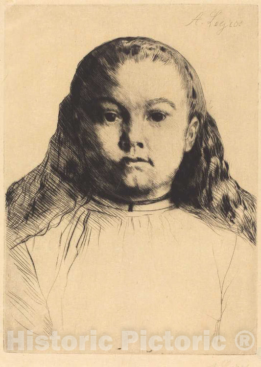 Art Print : Alphonse Legros, Little Marie (La Petite Marie) - Vintage Wall Art