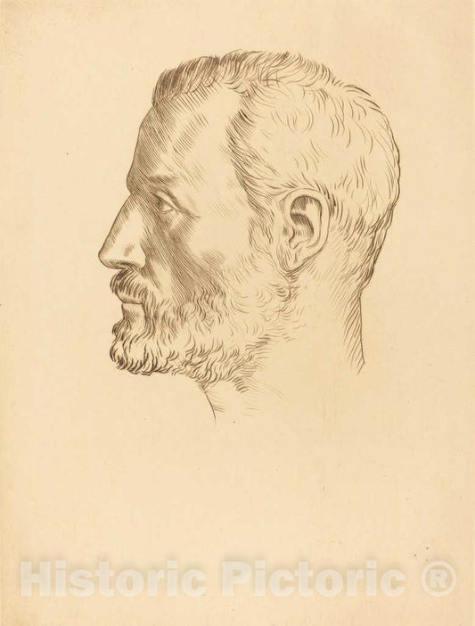 Art Print : Alphonse Legros, Head of a Man (Tete d'homme) - Vintage Wall Art