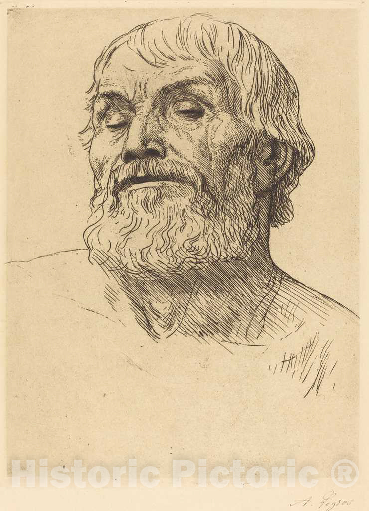 Art Print : Alphonse Legros, Head of a Man (Tete d'homme) - Vintage Wall Art