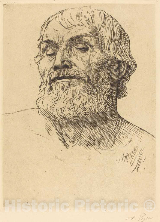 Art Print : Alphonse Legros, Head of a Man (Tete d'homme) - Vintage Wall Art