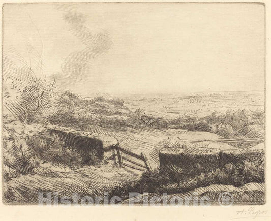 Art Print : Alphonse Legros, The Gate (L'entree du Champ) - Vintage Wall Art