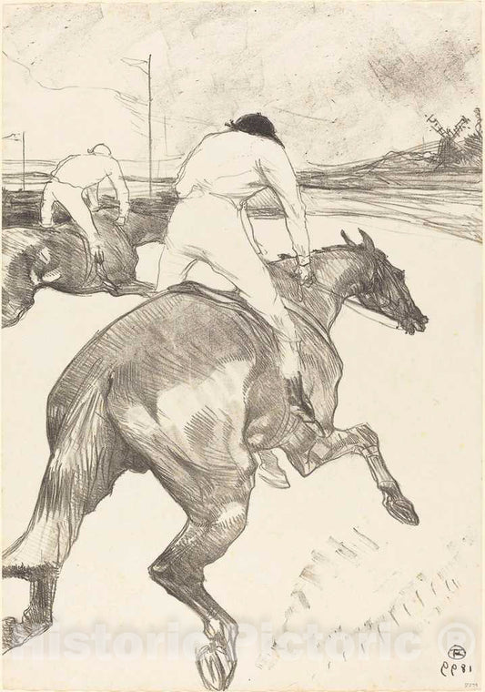 Art Print : Henri de Toulouse-Lautrec, The Jockey (Le Jockey), 1899 - Vintage Wall Art