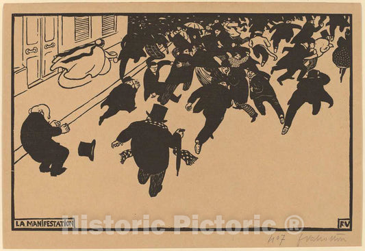 Art Print : FÃ©lix Vallotton, La Manifestation (The Demonstration), 1893 - Vintage Wall Art