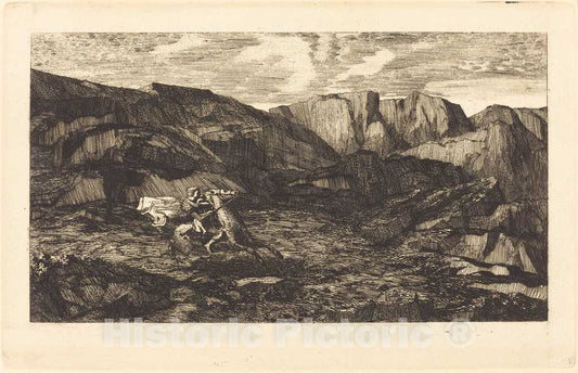 Art Print : Odilon Redon, La Peur (Fear), 1865 - Vintage Wall Art