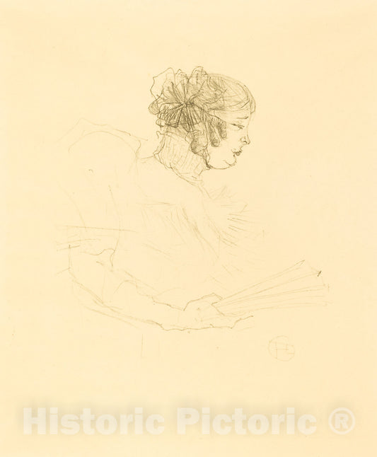 Art Print : Henri de Toulouse-Lautrec, Luce Myres in Profile (Luce MyrÃ¨s, de profil), 1895 - Vintage Wall Art