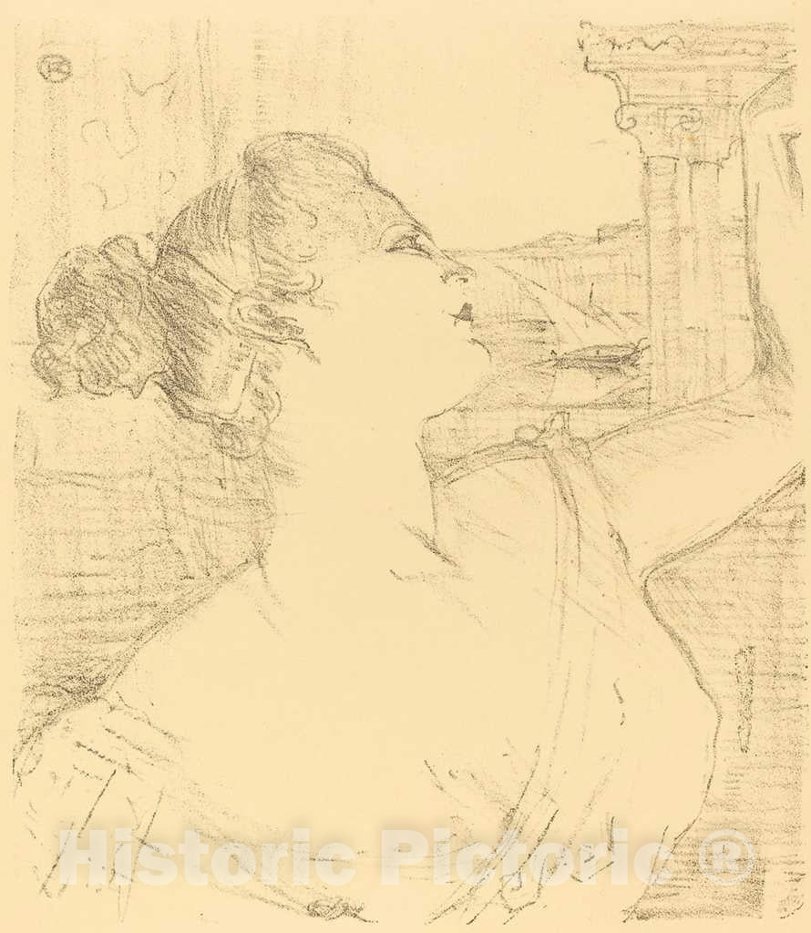 Art Print : Henri de Toulouse-Lautrec, Subra of The Opera? (Subra, de l'opÃ©ra?), 1896 - Vintage Wall Art