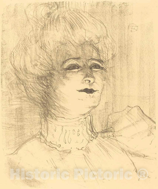 Art Print : Henri de Toulouse-Lautrec, Jeanne Hading, 1896 - Vintage Wall Art