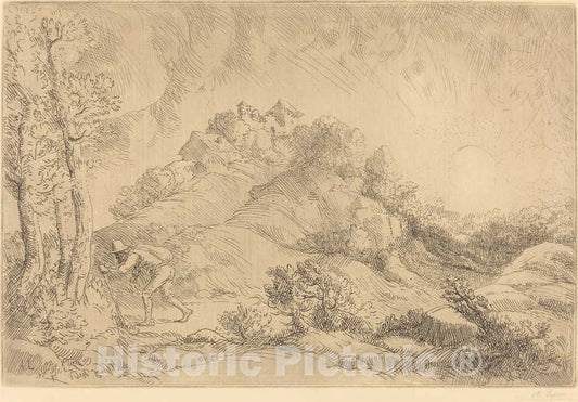Art Print : Alphonse Legros, View of a Farm (La Ferme de Beauchamp) - Vintage Wall Art