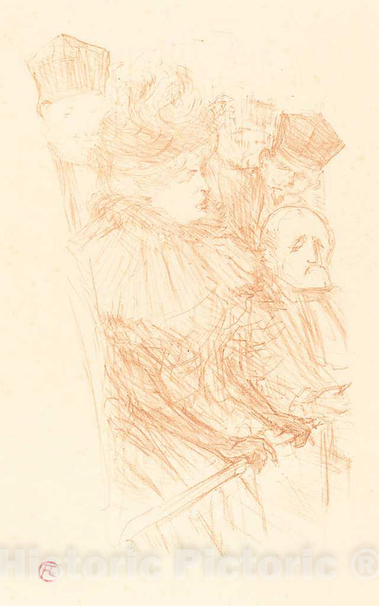 Art Print : Henri de Toulouse-Lautrec, Lebaudy Trial - Testimony of Mlle. Marsy (ProcÃ¨s Lebaudy - DÃ©position de Mlle. Marsy), 1896 - Vintage Wall Art