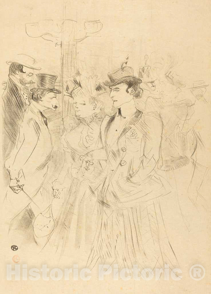Art Print : Henri de Toulouse-Lautrec, Promenade (Promenoir), 1899 - Vintage Wall Art