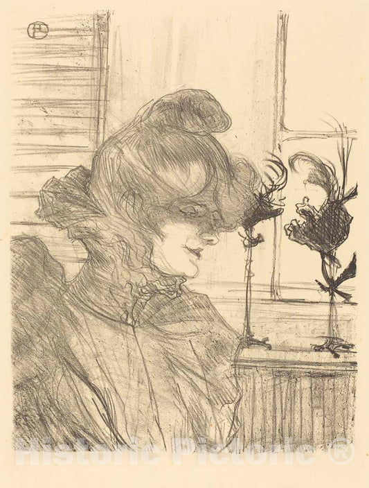 Art Print : Henri de Toulouse-Lautrec, Mme. Le Marguoin, Milliner (Mme. Le Marguoin, Modiste), 1900 - Vintage Wall Art