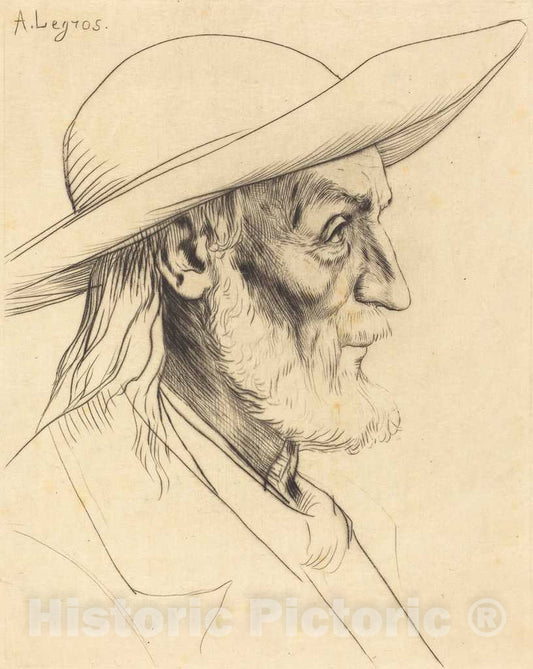 Art Print : Alphonse Legros, Breton Peasant (Paysan Breton) - Vintage Wall Art