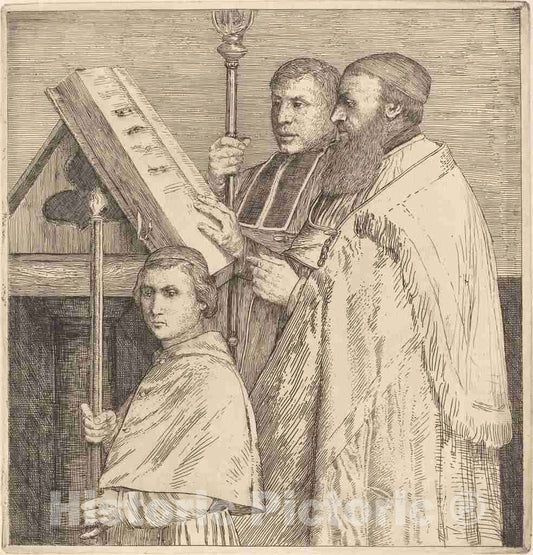 Art Print : Alphonse Legros, Choristers, 2nd Plate (Le lutrin) - Vintage Wall Art