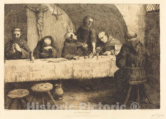Art Print : Alphonse Legros, The Refectory (Le refectoire) - Vintage Wall Art
