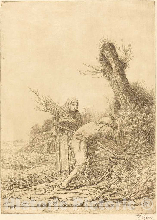 Art Print : Alphonse Legros, Fagot-Makers (Les faiseurs de fagots) - Vintage Wall Art