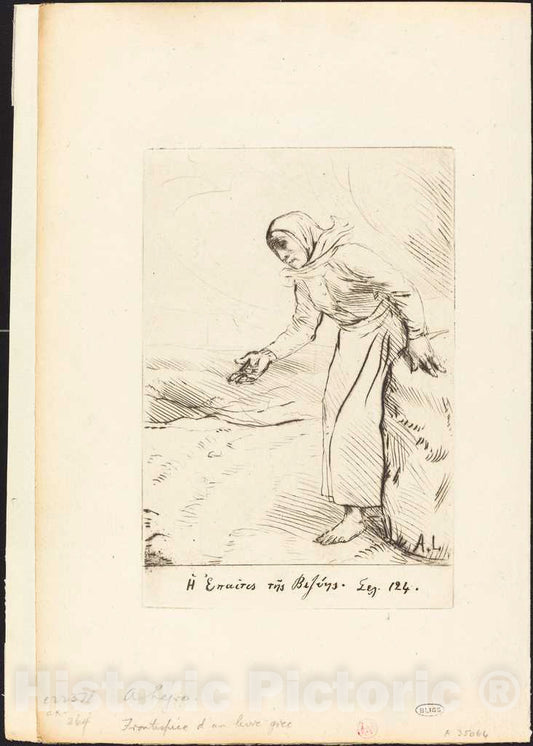 Art Print : Alphonse Legros, Frontispiece (The Beggar Woman of Veze) - Vintage Wall Art