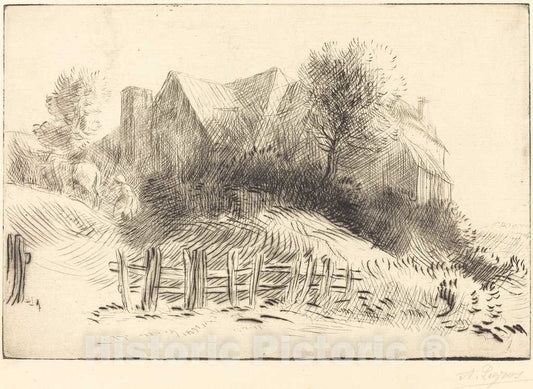 Art Print : Alphonse Legros, Old Inn (Une ancienne Auberge) - Vintage Wall Art