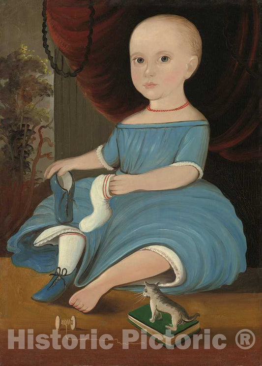 Art Print : William Matthew Prior, Baby in Blue, c. 1845 - Vintage Wall Art