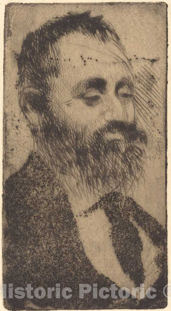 Art Print : Edgar Degas, Alphonse Hirsch, 1875 - Vintage Wall Art