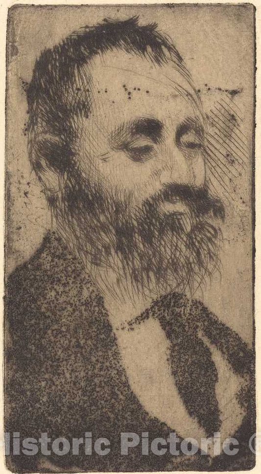 Art Print : Edgar Degas, Alphonse Hirsch, 1875 - Vintage Wall Art
